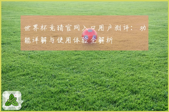世界杯竞猜官网入口用户测评：功能详解与使用体验全解析